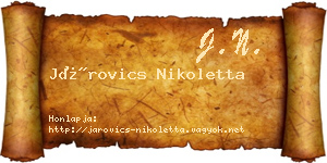 Járovics Nikoletta névjegykártya